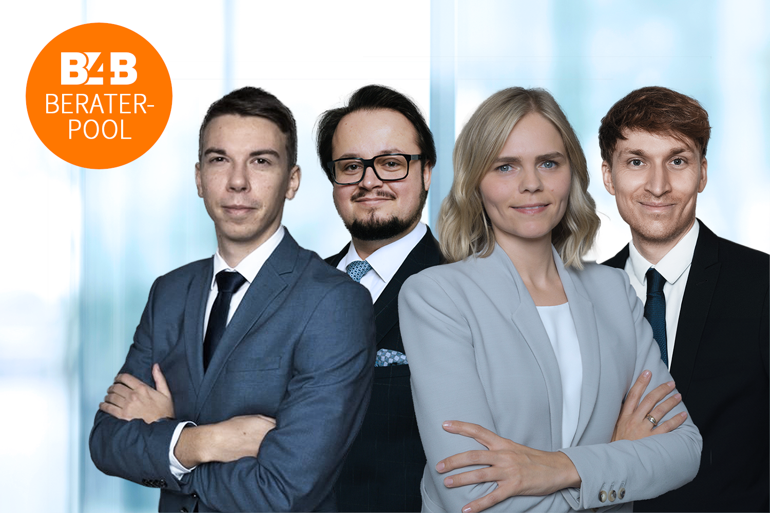 von links: Daniel Michl (Senior Manager, Rechtsanwalt), Tobias Rilling (Partner, Rechtsanwalt, LL.M), Jana Leutloff (Partnerin, Rechtsanwältin, LL.M.) und Marco Meynhardt (Senior Manager, Rechtsanwalt). Foto: SONNTAG