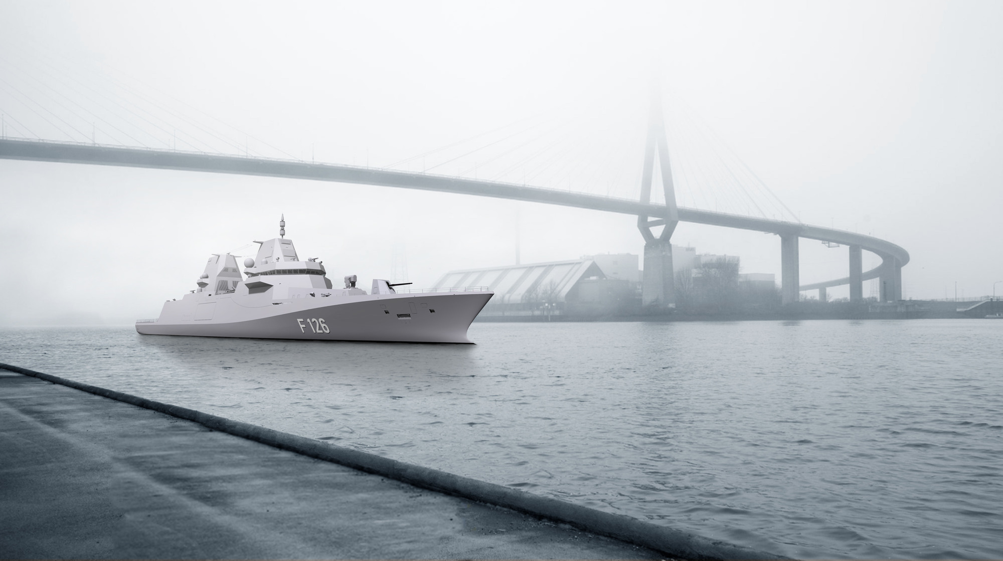 Hensoldt und Thales statten die Fregatten F126 der Deutschen Marine mit einer leistungsfähigen Sensorik aus. Foto: Hensoldt / Damen Naval