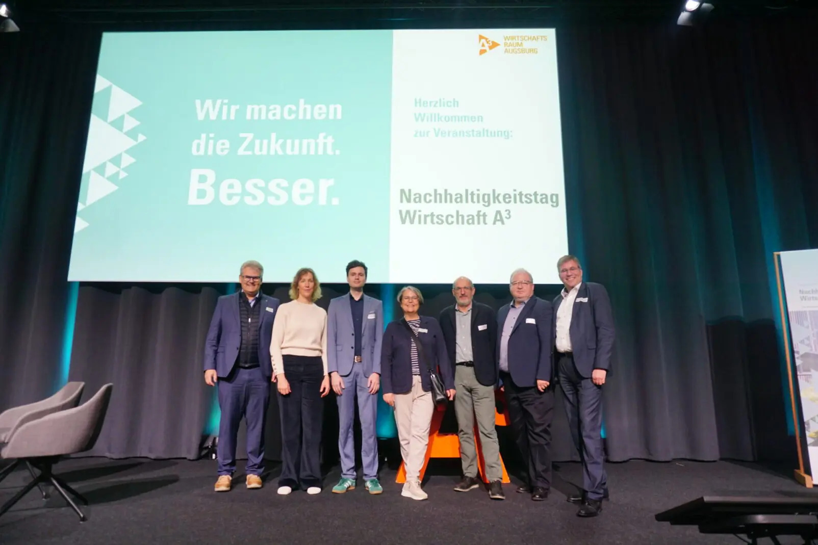 Referenten und Sponsoren des Nachhaltigkeitstags Wirtschaft 2024. Foto: Regio Augsburg Wirtschaft GmbH
