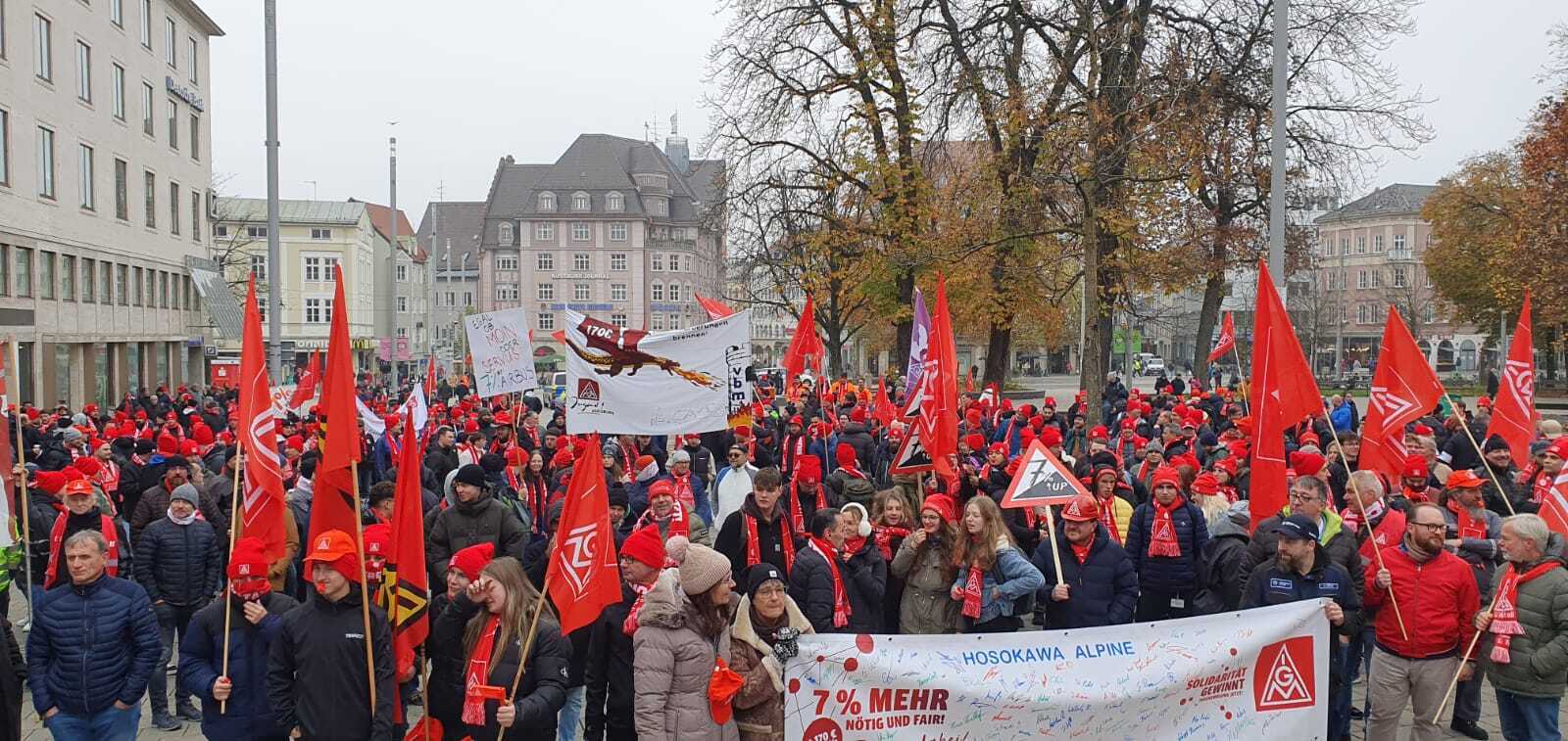 Die Streikwelle der IG Metall geht weiter; in Bayerisch-Schwaben streikten jüngst 9000 Beschäftigte der Elektro- und Metallindustrie. Foto: IG Metall Geschäftsstelle Augsburg