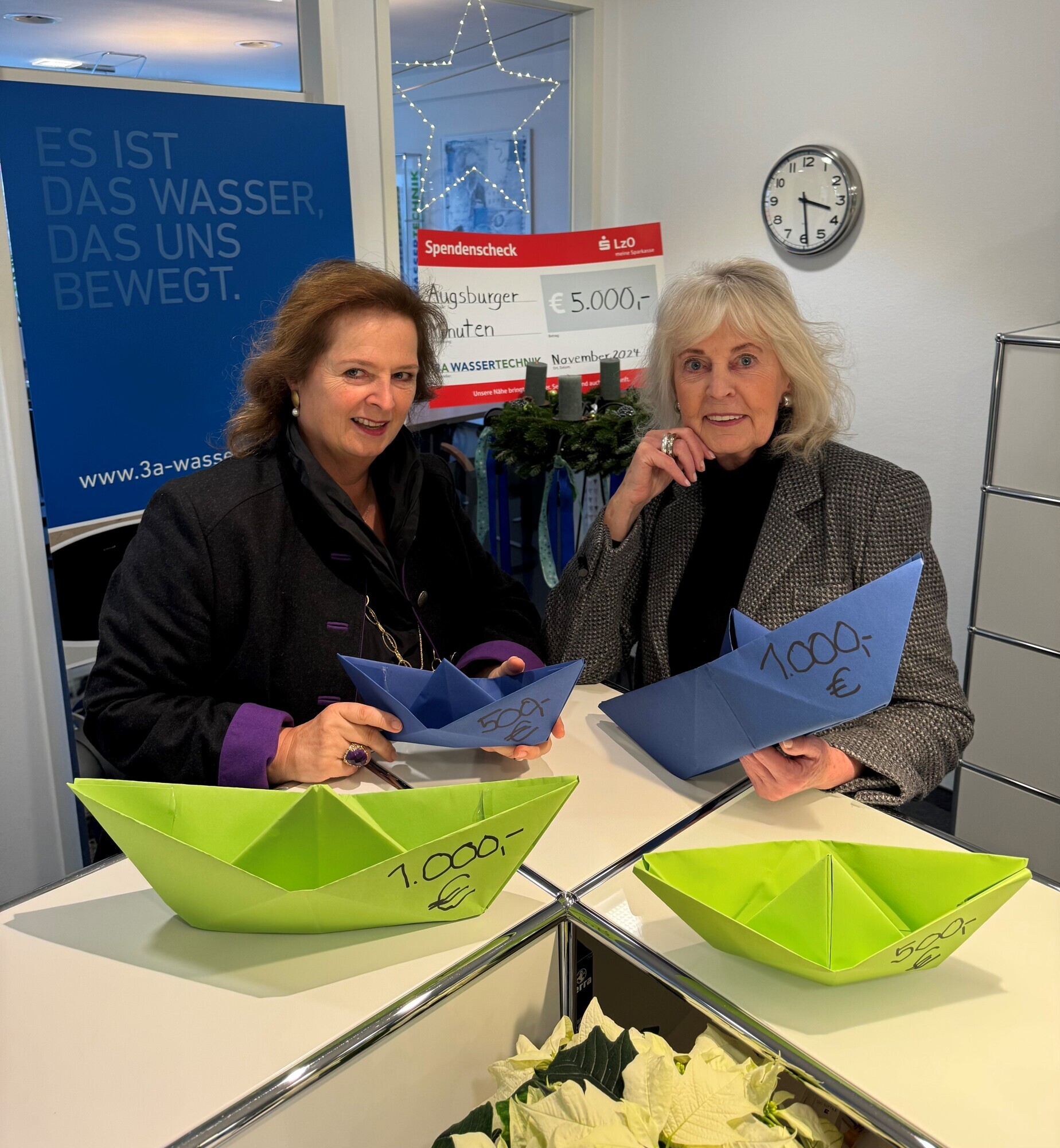 Petra Adrianowytsch, Gründerin „Augsburger Minuten“ und Gisela Pesel-Glandorf, Gründerin und Geschäftsleitung 3A Wassertechnik