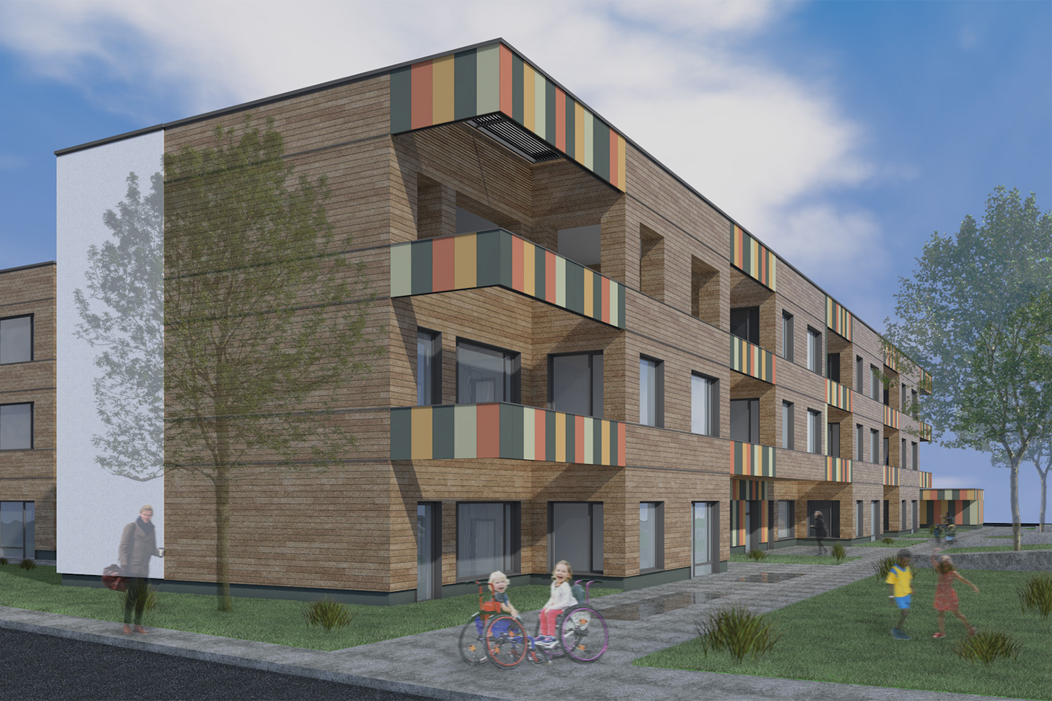 So wird die zweite Fritz-Felsenstein-Schule in Langweid aussehen. Rendering: Haindl &amp; Kollegen Architekten GmbH / Fritz-Felsenstein-Haus e. V.