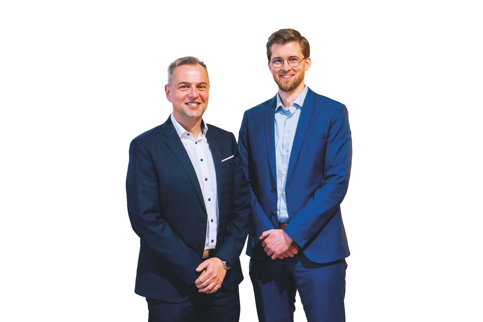 Timo Straten (rechts) ist Geschäftsführer von energie schwaben solar. Links: Dirk Weimann, Geschäftsführer energie schwaben. Foto: energie schwaben