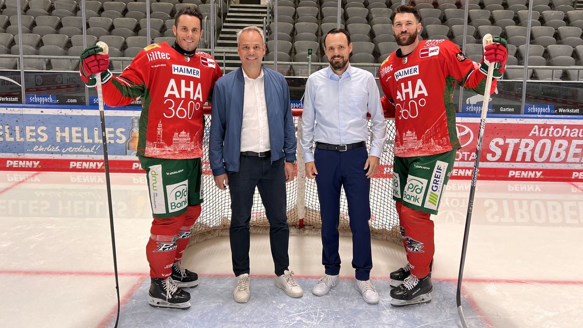 Die Partnerschaft zwischen den Augsburger Panthern und Greif Mietwäsche geht weiter. Foto: Augsburger Panther Eishockey GmbH