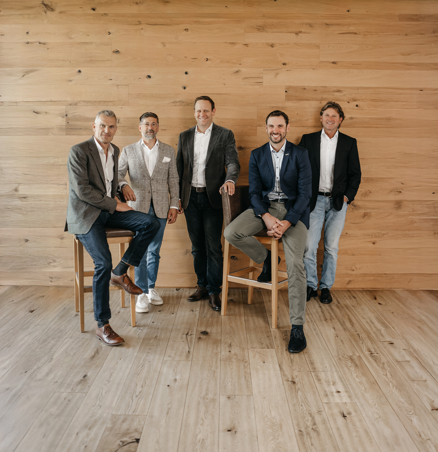 Die neue Geschäftsleitung der Geiger Gruppe von links: Markus Brutscher, Peter Hingott, Josef Geiger, Pius Geiger und Dr. Frank Königbauer. Foto: Geiger