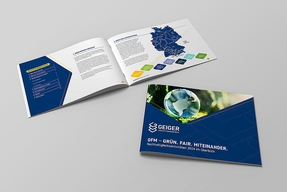 Der ESG-Kurzbericht 2024 von Geiger Facility Management. Foto: Geiger FM