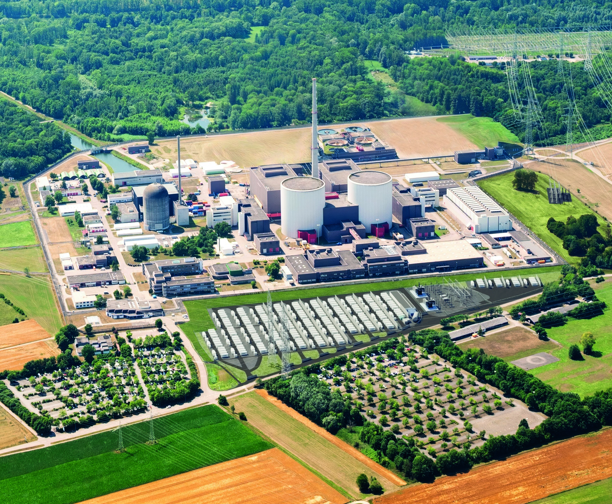 So soll der Batteriespeicher nach Fertigstellung aussehen. Visualisierung: RWE