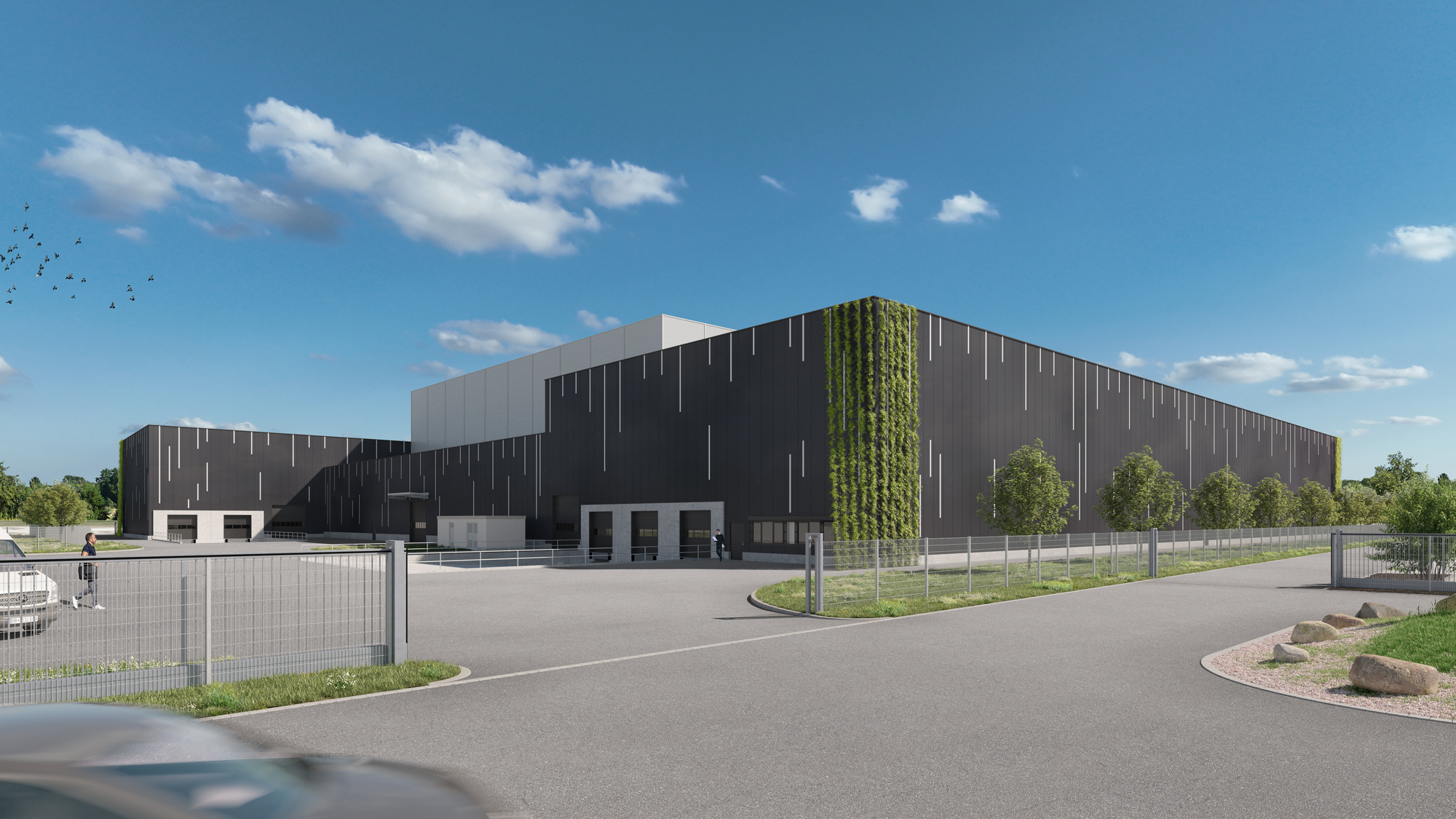 Das neue Logistikzentrum an der A7 bei Bad Grönenbach. Foto: Seybandgruppe