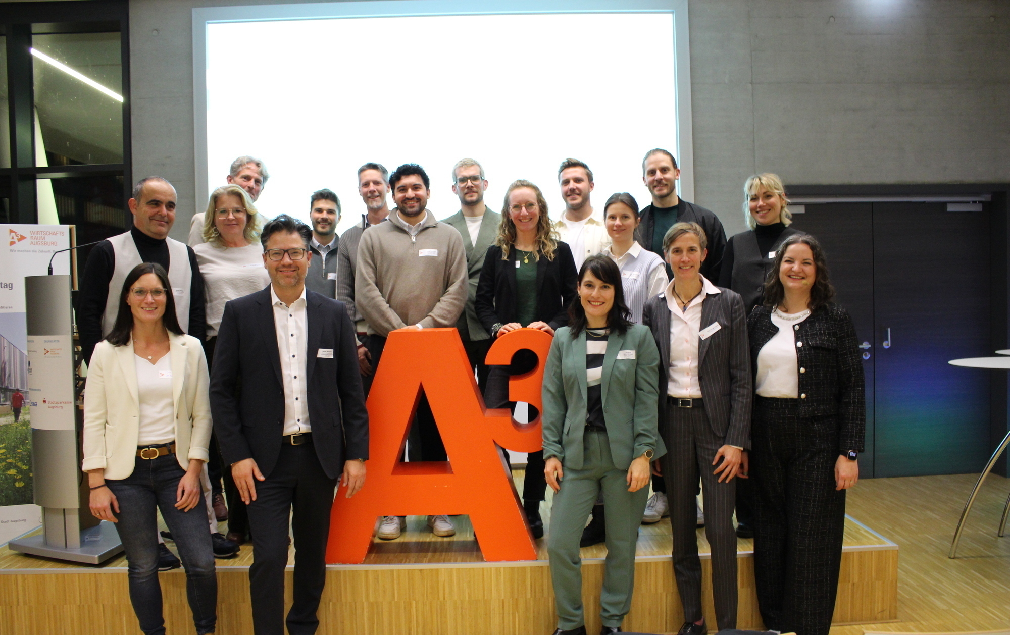 Die Referenten und Sponsoren des A³ Nachhaltigkeitstages 2025. Foto: Katharina Seeburger/ B4B