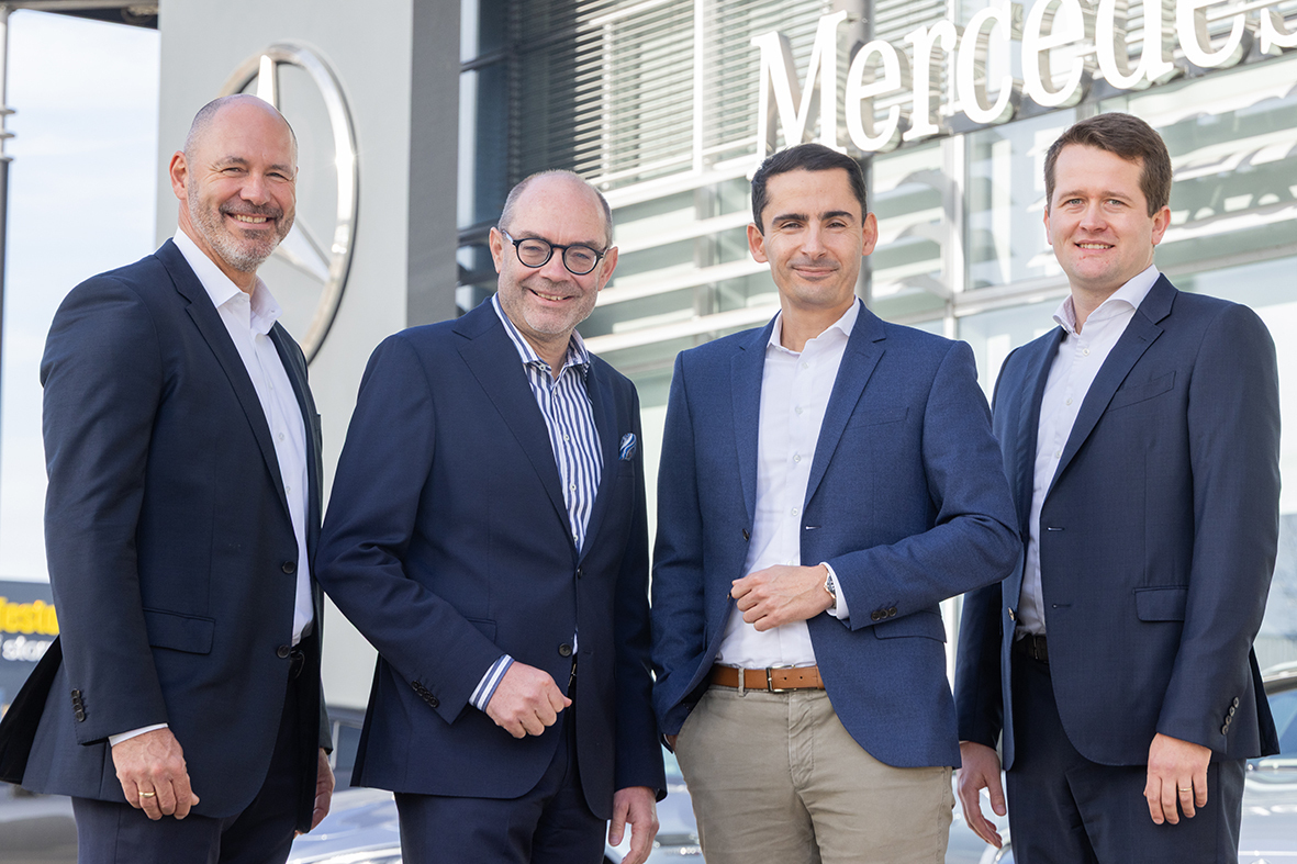 Joachim Fellner, Peter Schäfer, Tobias Just, Lukas Ruf. Fotoquelle: Rhode Fotografie, Kaufbeuren