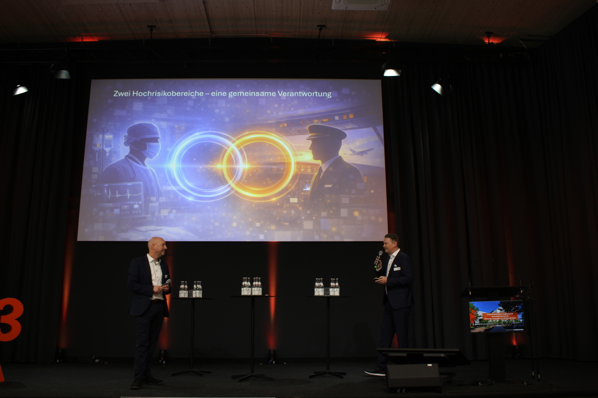 Bernd Beschorner (l.) und Florian Sommer (r.) bringen Luftfahrt und Medizin zusammen. Foto: B4B/ Katharina Seeburger