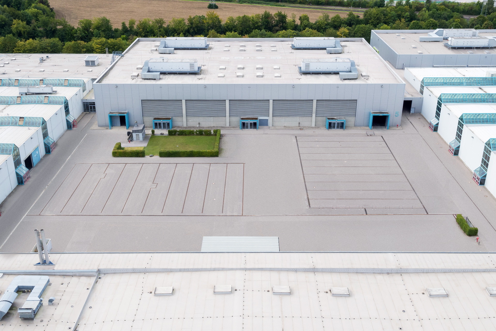 Archivbild. Das Freigelände der Messe Augsburg von oben. Foto: Augsburger Schwabenhallen Messe- und Veranstaltungsgesellschaft mbH