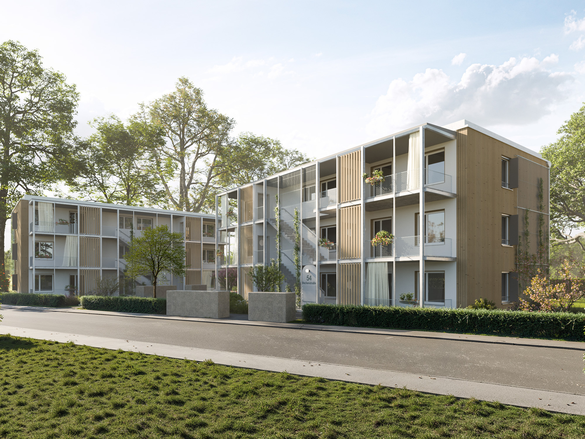 Visualisierung des Neubauprojekts in Augsburg-Haunstetten.