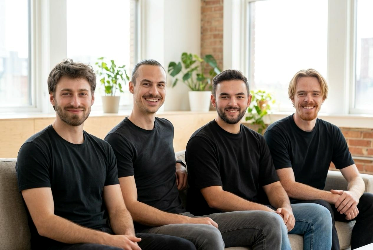 Das Team von Senze.Ai (von links): Jona Carmon, Felix Gnann, Marcel Rößner und Matthias Richter. Foto: senze.ai