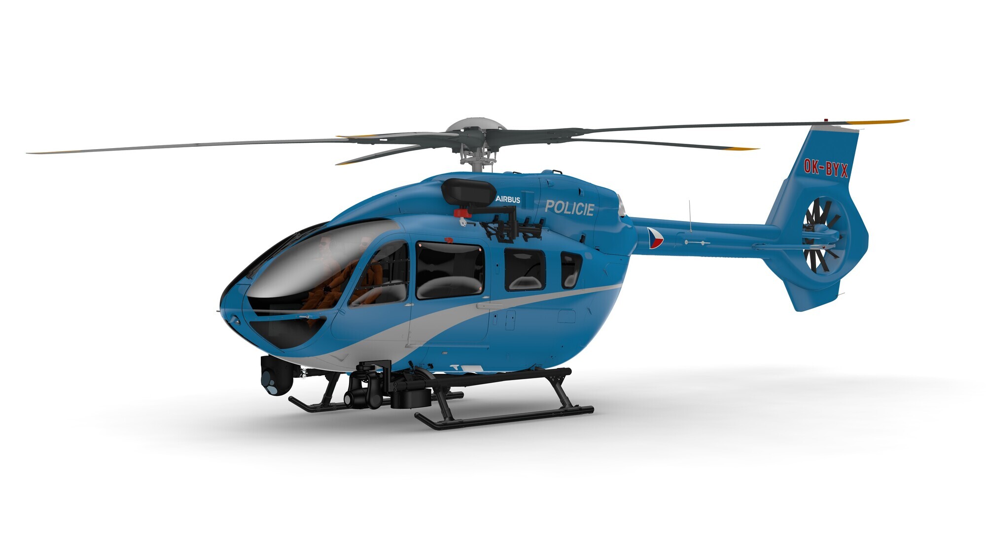 So sollen die H145-Modelle für die tschechische Polizeiflotte aussehen. Bild/Rendering: Airbus Helicopters