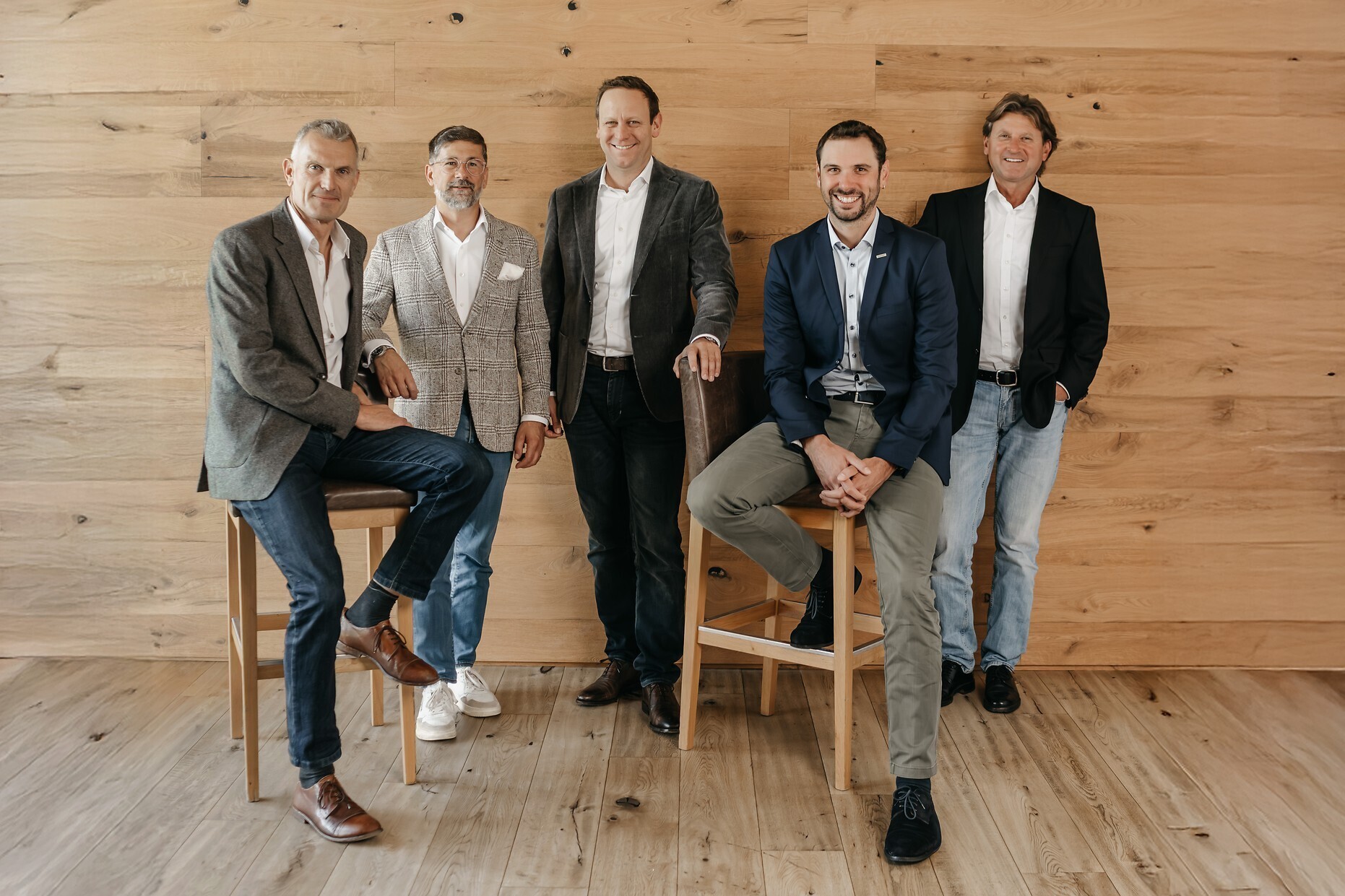 Die neue Geschäftsleitung der Geiger Gruppe von links: Markus Brutscher, Peter Hingott, Josef Geiger, Pius Geiger und Dr. Frank Königbauer. Foto: Geiger