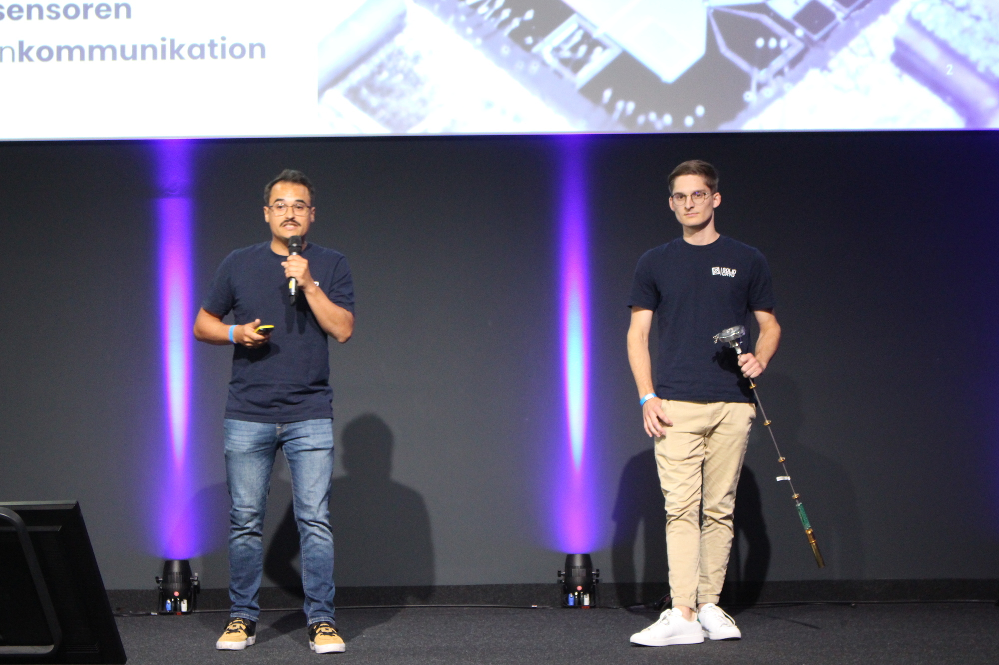 Solidcryo wurde von COO Jorginho Villar Guerrero (l.) und CFO Paul Bittner (r.) vorgestellt.