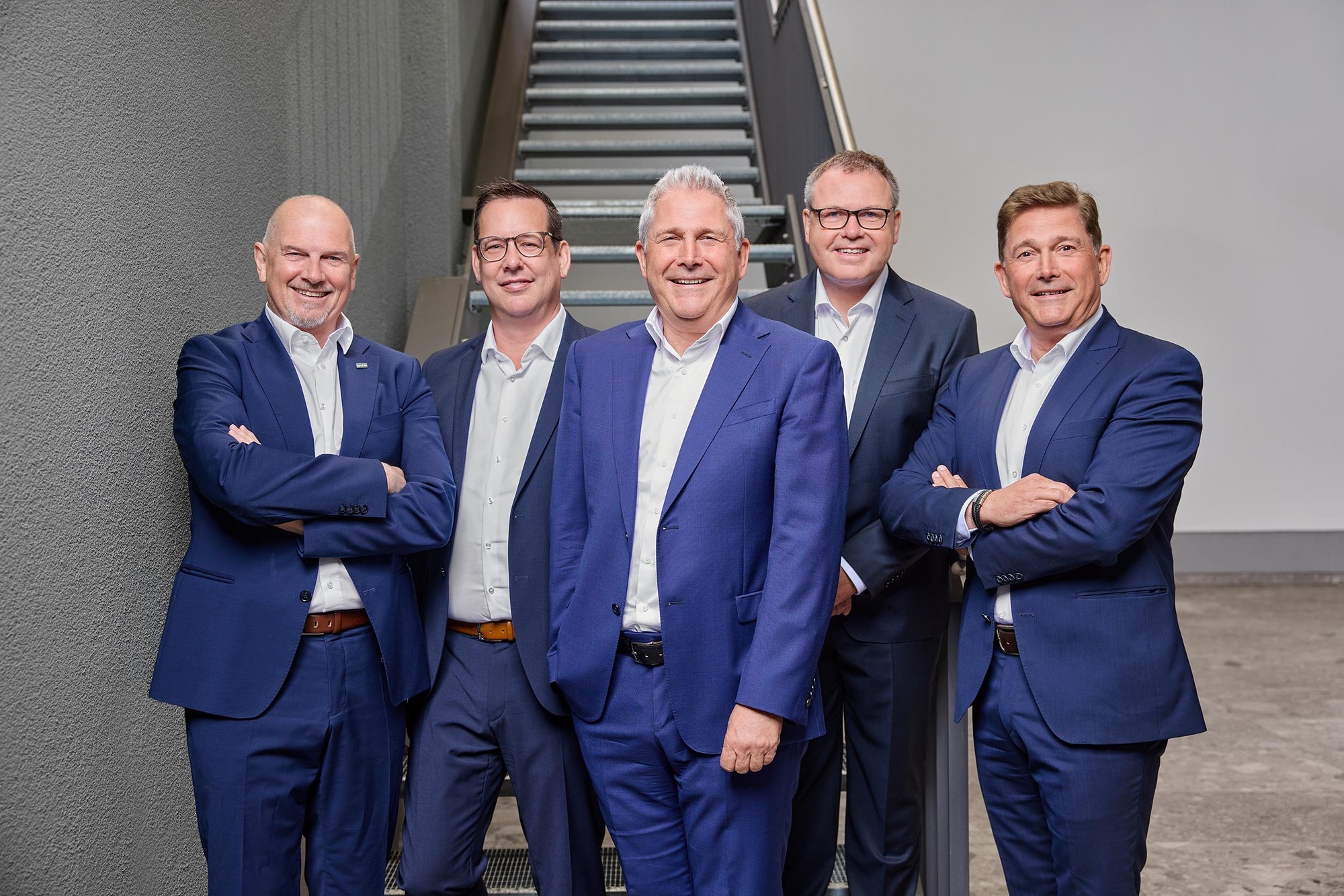 Die KUTTER-Geschäftsführung, von links: Andreas Haas, Daniel Winkler, Jürgen Rogg, Mark Heutig und Rainer Rogg. Foto: Kutter