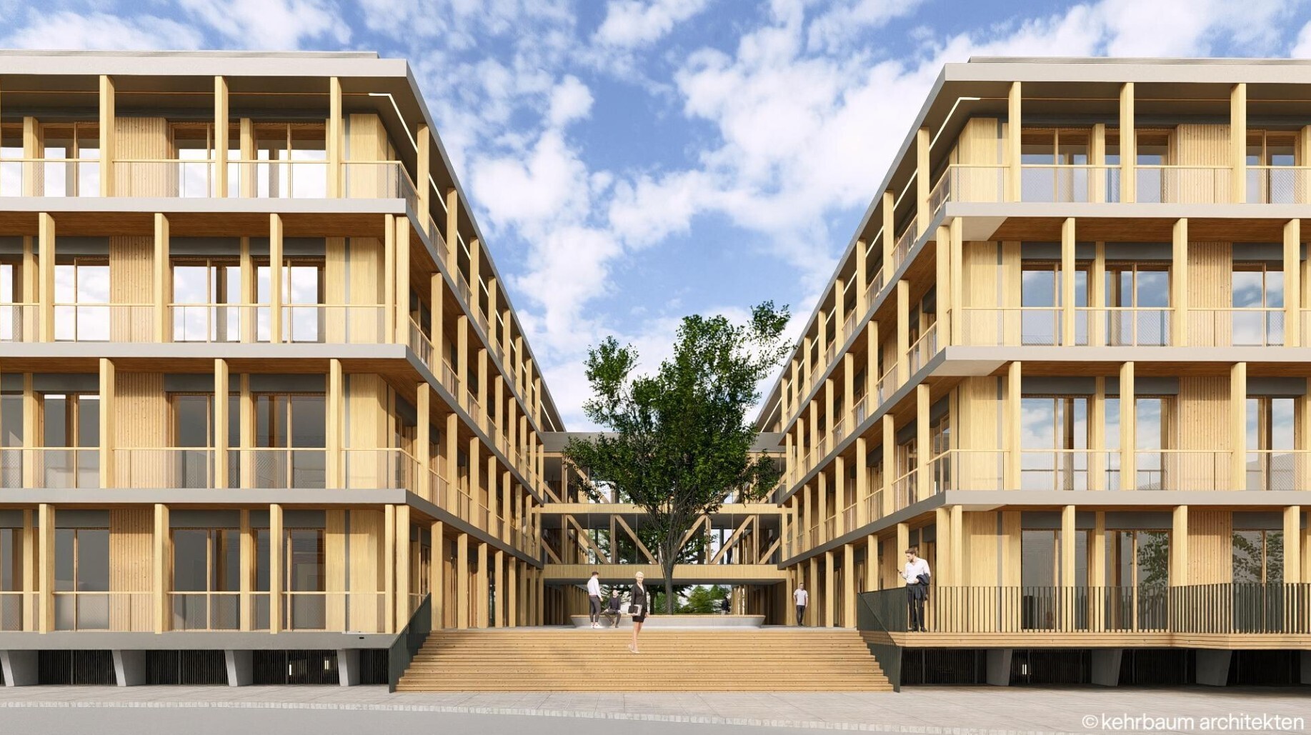 So soll das Gebäude G im Toni Park in Augsburg aussehen. Foto: Kehrbaum Architekten